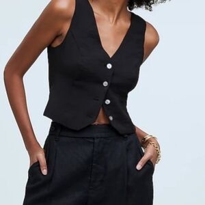Madewell New Without Tag Katrina Black Cropped Vest Size 2
